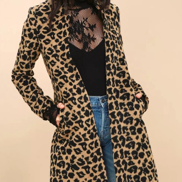 Lulus Jackets & Blazers - Lulu’s Tan Leopard Print Coat